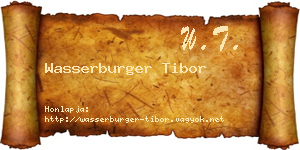 Wasserburger Tibor névjegykártya